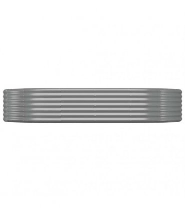 vidaXL Garden Raised Bed Galvanised Steel 214x140x36 cm Grey