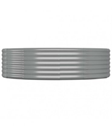 vidaXL Garden Raised Bed Galvanised Steel 214x140x36 cm Grey