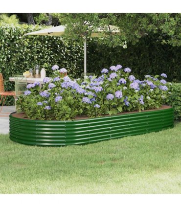 vidaXL Garden Raised Bed Galvanised Steel 296x140x36 cm Green