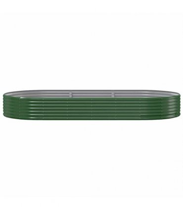 vidaXL Garden Raised Bed Galvanised Steel 296x140x36 cm Green