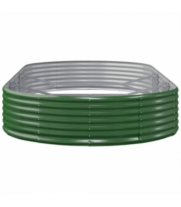 vidaXL Garden Raised Bed Galvanised Steel 296x140x36 cm Green