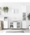 vidaXL 3 Piece Bathroom Furniture Set White Engineered Wood