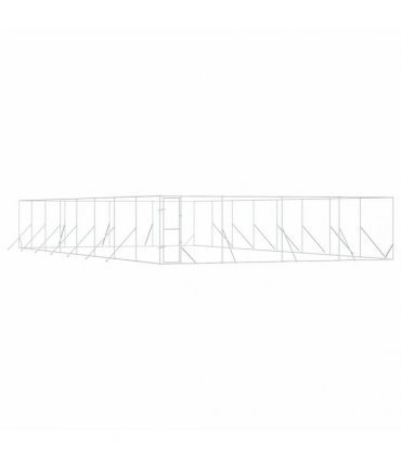 vidaXL Outdoor Dog Kennel Silver 8x16x2 m Galvanised Steel