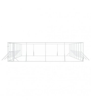 vidaXL Outdoor Dog Kennel Silver 8x16x2 m Galvanised Steel