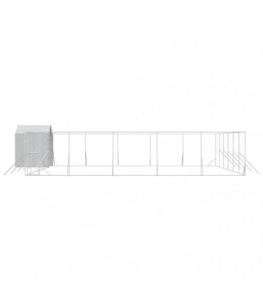 vidaXL Outdoor Dog Kennel with Roof Silver 12x12x2.5m Galvanised Steel