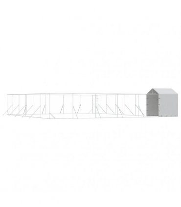 vidaXL Outdoor Dog Kennel with Roof Silver 12x12x2.5m Galvanised Steel