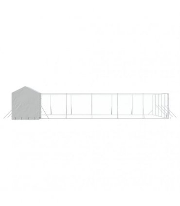 vidaXL Outdoor Dog Kennel with Roof Silver 12x12x2.5m Galvanised Steel