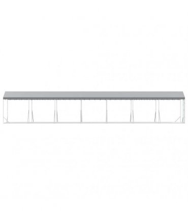 vidaXL Outdoor Dog Kennel with Roof Silver 2x14x2,5 m Galvanised Steel