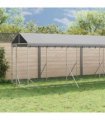 vidaXL Outdoor Dog Kennel with Roof Silver 2x14x2,5 m Galvanised Steel