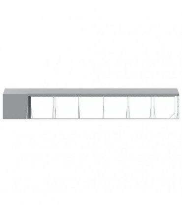 vidaXL Outdoor Dog Kennel with Roof Silver 2x14x2,5 m Galvanised Steel