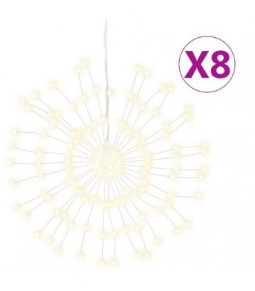 vidaXL Christmas Starburst Lights 140 LEDs 8 pcs Warm White 17 cm