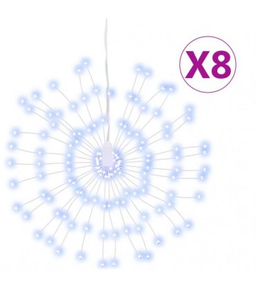 vidaXL Christmas Starburst Lights 140 LEDs 8 pcs Cold White 17 cm