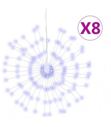 vidaXL Christmas Starburst Lights 140 LEDs 8 pcs Blue 17 cm