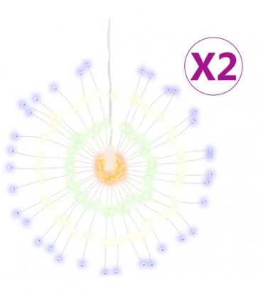 vidaXL Christmas Starburst Lights 140 LEDs 2 pcs Multicolour 17 cm