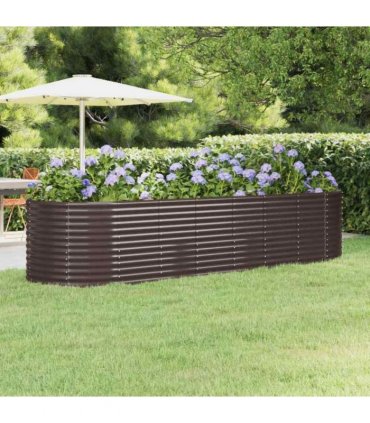 vidaXL Garden Raised Bed Galvanised Steel 322x100x68 cm Brown