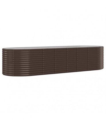 vidaXL Garden Raised Bed Galvanised Steel 322x100x68 cm Brown