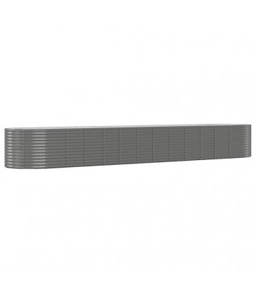 vidaXL Garden Raised Bed Grey 554x100x68 cm Powder-coated Steel