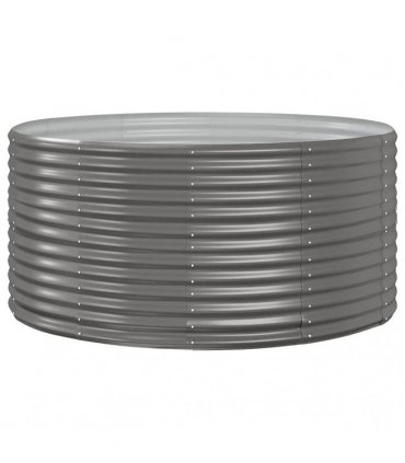 vidaXL Garden Raised Bed Grey 140x140x68 cm Galvanised Steel