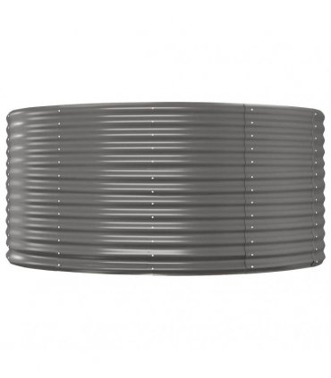 vidaXL Garden Raised Bed Grey 140x140x68 cm Galvanised Steel