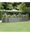 vidaXL Garden Raised Bed Grey 447x140x68 cm Galvanised Steel