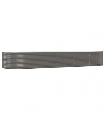 vidaXL Garden Raised Bed Grey 447x140x68 cm Galvanised Steel