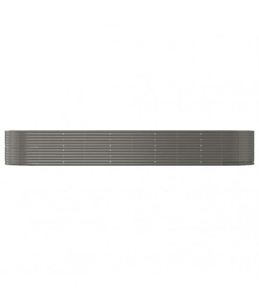 vidaXL Garden Raised Bed Grey 447x140x68 cm Galvanised Steel