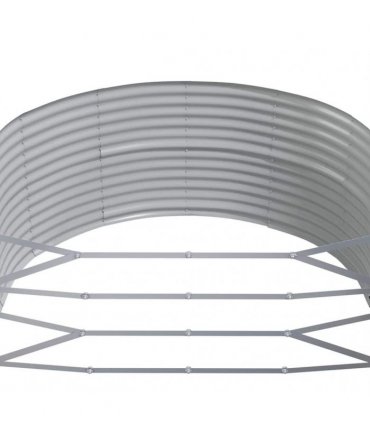 vidaXL Garden Raised Bed Grey 447x140x68 cm Galvanised Steel