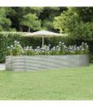 vidaXL Garden Raised Bed Silver 447x140x68 cm Galvanised Steel