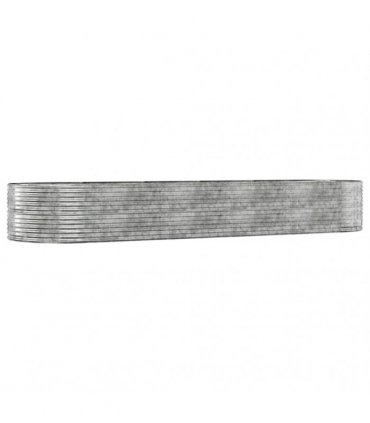 vidaXL Garden Raised Bed Silver 447x140x68 cm Galvanised Steel