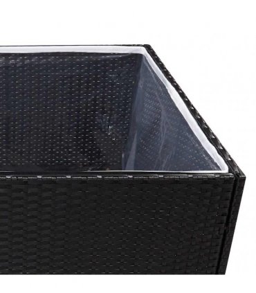 vidaXL Garden Planter Black 80x80x80 cm Poly Rattan