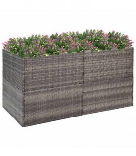 vidaXL Garden Planter Grey 157x80x80 cm Poly Rattan
