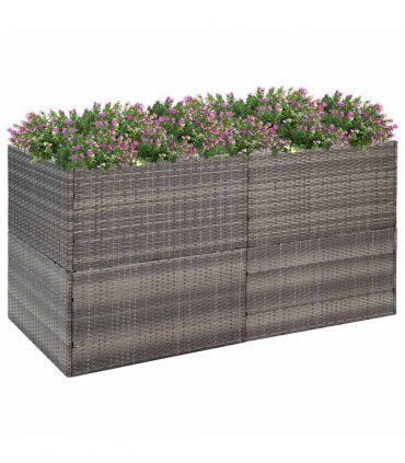 vidaXL Garden Planter Grey 157x80x80 cm Poly Rattan