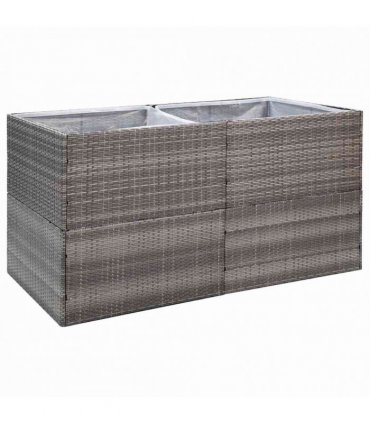 vidaXL Garden Planter Grey 157x80x80 cm Poly Rattan