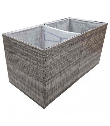 vidaXL Garden Planter Grey 157x80x80 cm Poly Rattan
