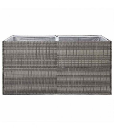 vidaXL Garden Planter Grey 157x80x80 cm Poly Rattan