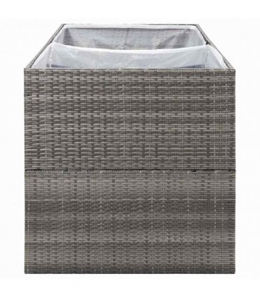 vidaXL Garden Planter Grey 157x80x80 cm Poly Rattan