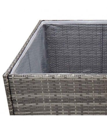 vidaXL Garden Planter Grey 157x80x80 cm Poly Rattan
