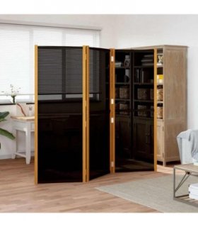vidaXL 3-Panel Room Divider Black 210x180 cm