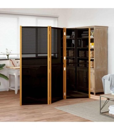 vidaXL 3-Panel Room Divider Black 210x180 cm