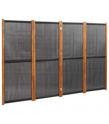 vidaXL 4-Panel Room Divider Black 280x180 cm