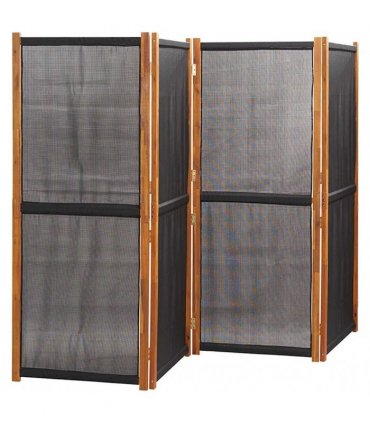 vidaXL 4-Panel Room Divider Black 280x180 cm