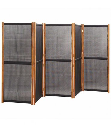 vidaXL 5-Panel Room Divider Black 350x180 cm