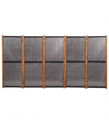 vidaXL 5-Panel Room Divider Black 350x180 cm