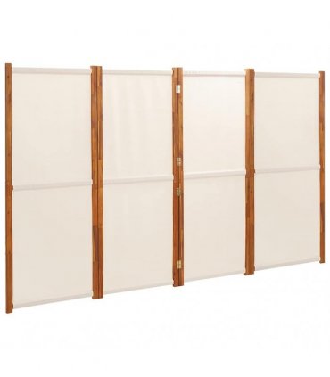 vidaXL 4-Panel Room Divider Cream White 280x180 cm