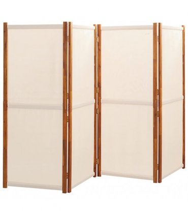 vidaXL 4-Panel Room Divider Cream White 280x180 cm
