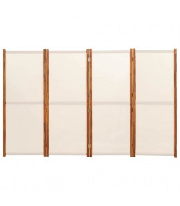 vidaXL 4-Panel Room Divider Cream White 280x180 cm