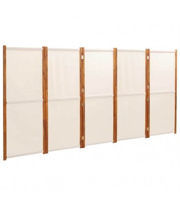 vidaXL 5-Panel Room Divider Cream White 350x180 cm