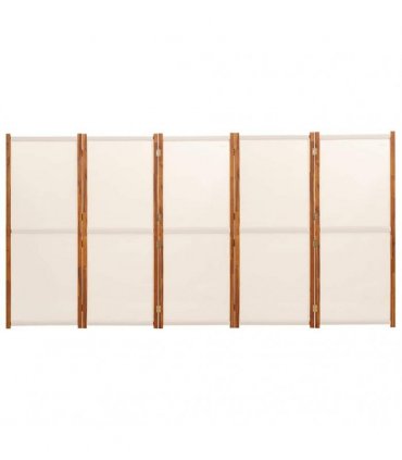 vidaXL 5-Panel Room Divider Cream White 350x180 cm