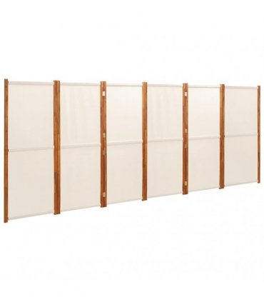 vidaXL 6-Panel Room Divider Cream White 420x180 cm
