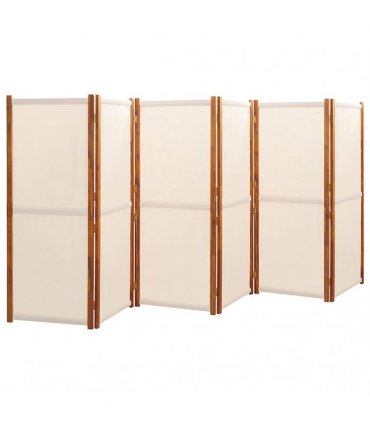 vidaXL 6-Panel Room Divider Cream White 420x180 cm